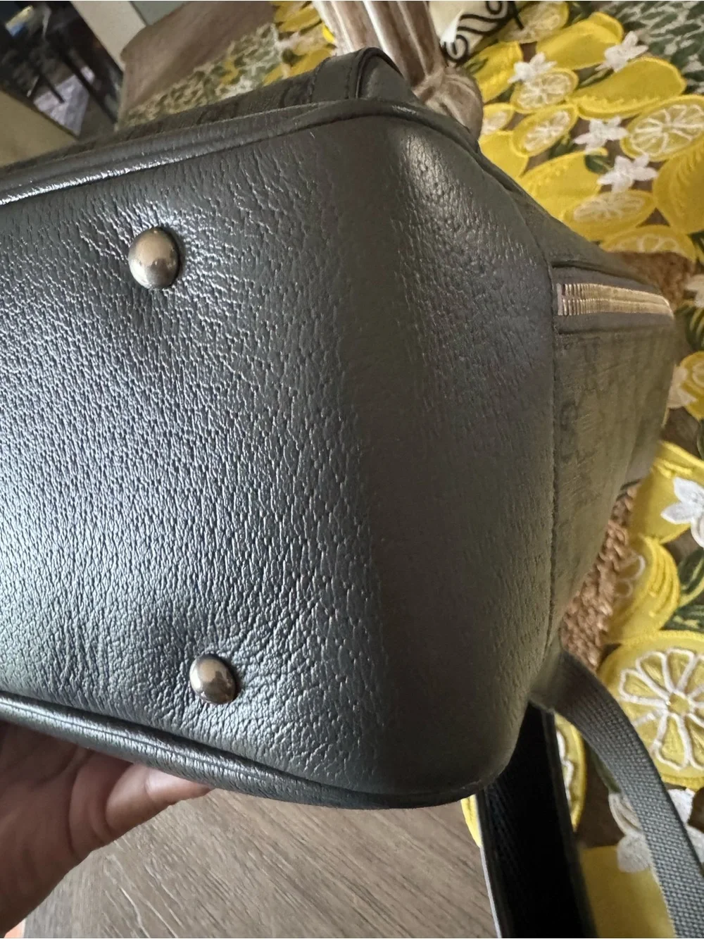 Gucci Unisex Gray GG Supreme Canvas Backpack Silver Double G Hardware
